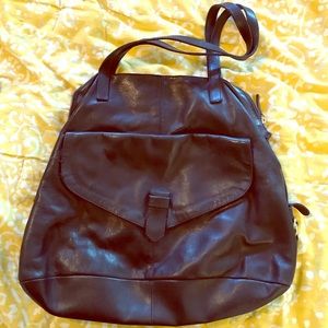 Black Leather Zara Shoulder Tote